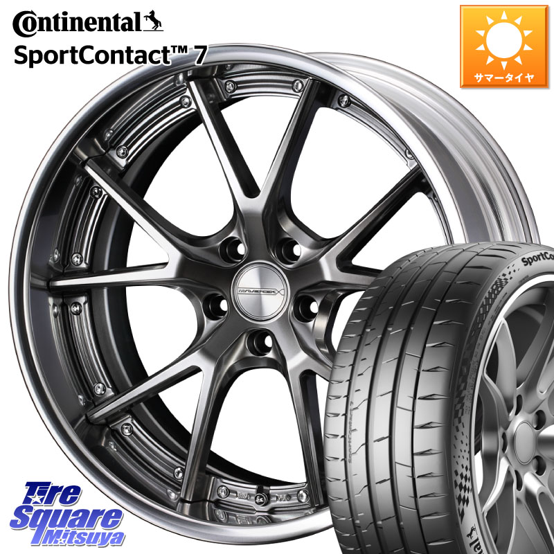 WEDS MAVERICK 905S PS S-LoDisk 19インチ 2ピース 19 X 8.5J +50 5穴 114.3 コンチネンタル Sport Contact 7 96(Y) XL 正規 235/40R19 ヤリスクロス CY2アコード 70系カムリ