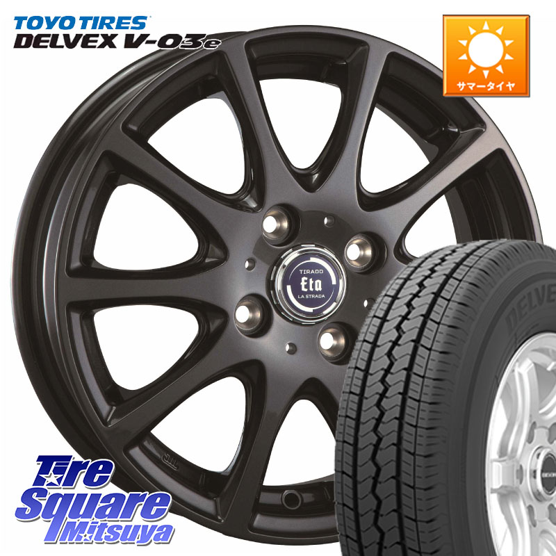 阿部商会 ティラード イータ 13 X 5.0J +35 4穴 100 TOYOTIRES トーヨー DELVEX V-03e V03e サマータイヤ 165/80R13 90*88 日産AD