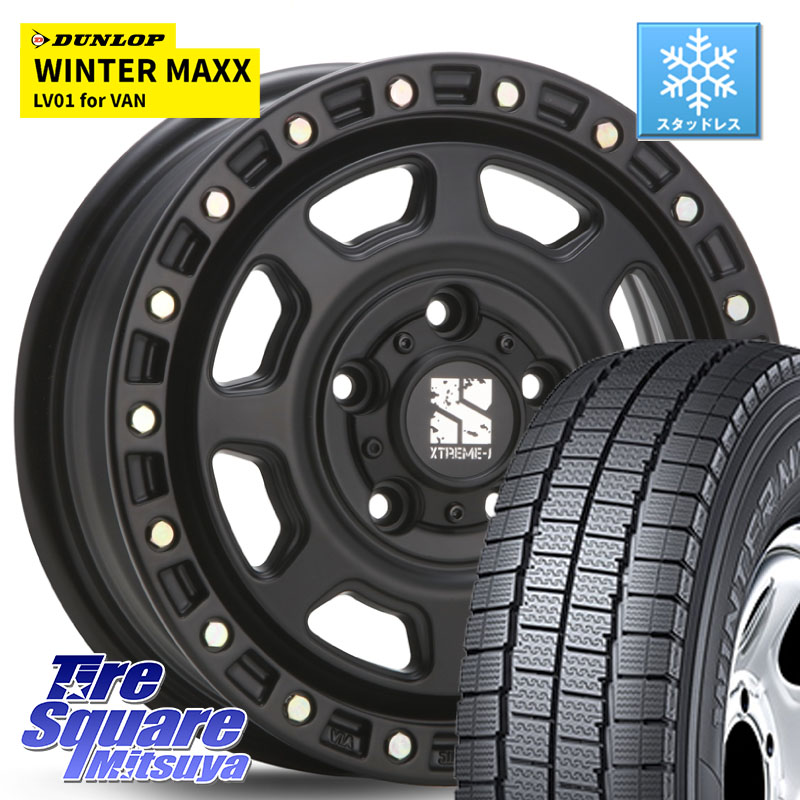 DUNLOP WINTER MAXX LV01 for VAN ウィンターマックス スタッドレス ミツヤ 165/80R14 97*95 MLJ XJ07 XTREME-J 5H BK エクストリームJ 14インチ 14 X 5.0J +48 5穴 114.3 S403Mタウンエースバン