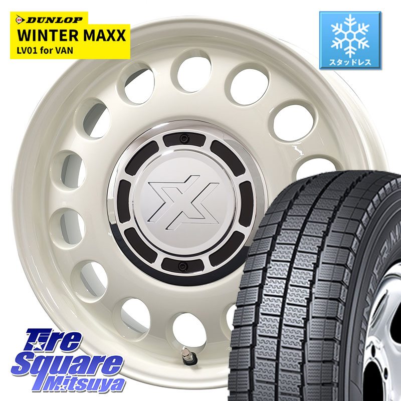 DUNLOP WINTER MAXX LV01 for VAN ウィンターマックス スタッドレス ミツヤ 145/80R12 80*78 コスミック クロスブラッド STEELE ホイール 12インチ 12 X 4.0J +43 4穴 100 N-VAN(JJ1/2) アトレー・ハイゼット