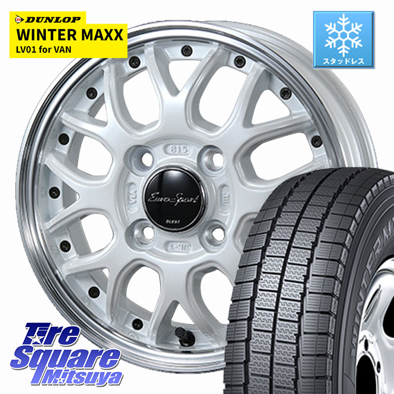 DUNLOP WINTER MAXX LV01 for VAN ウィンターマックス スタッドレス ミツヤ 165/80R14 97*95BLEST EuroSport Type815 軽自動車専用 ホイール 14インチ 14X4.5J 45 4穴 100 ハイゼットアゲトラCustom車用※軽自動車専用ホイール※｜タイヤスクエアミツヤ