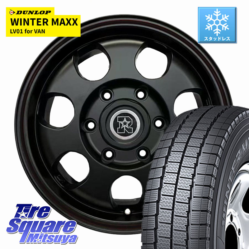 DUNLOP WINTER MAXX LV01 for VAN ウィンターマックス スタッドレス ミツヤ 195/80R15 107*105 RIVAI NOX ハイエース用 ホイール 15インチ 15 X 6.0J +32 6穴 139.7 200系ハイエース