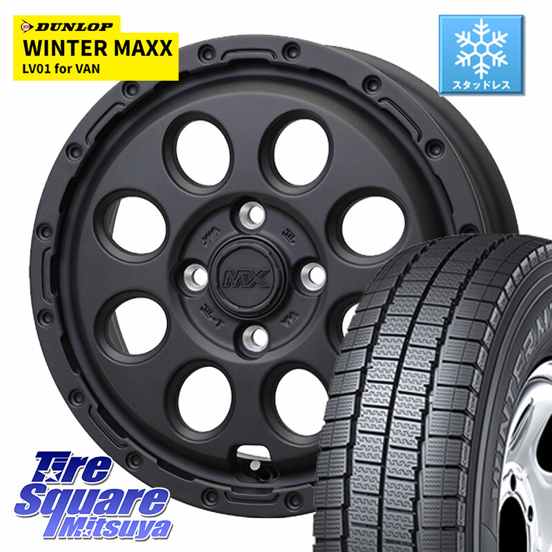 DUNLOP WINTER MAXX LV01 for VAN ウィンターマックス スタッドレス ミツヤ 165/80R14 97*95HotStuff MAD CROSS RECON マッドクロス リーコン ホイール 14インチ 14X4.5J 45 4穴 100 ハイゼットアゲトラCustom車用※軽自動車専用ホイール※|タイヤスクエアミツヤ