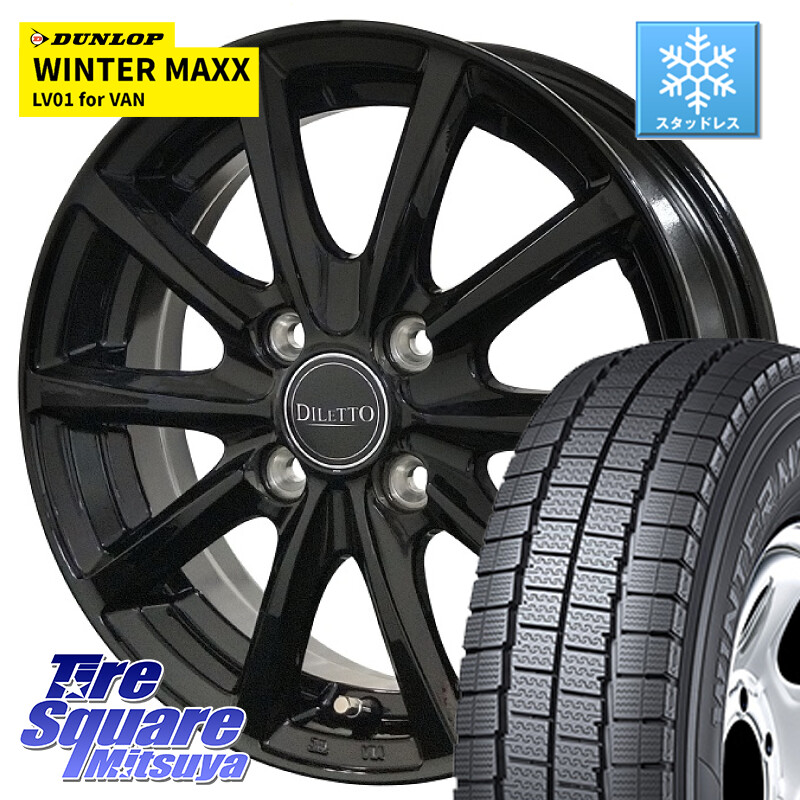 DUNLOP WINTER MAXX LV01 for VAN ウィンターマックス スタッドレス ミツヤ 145/80R12 80*78コスミック DILETTO M10 ディレット ホイール 12インチ 12X4.0J 42 4穴 100 N-VAN(JJ1/2) アトレー/ハイゼット サンバー バン サンバートラック ハイゼットトラック バモスホ|タイヤスクエアミツヤ