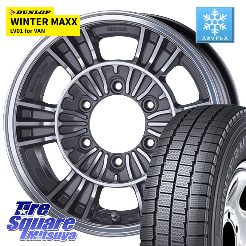 DUNLOP WINTER MAXX LV01 for VAN ウィンターマックス スタッドレス ミツヤ 195/80R15 107*105 ENKEI エンケイ ALLROAD RACING ホイール4本 15インチ 15 X 6.0J +32 6穴 139.7 200系ハイエース