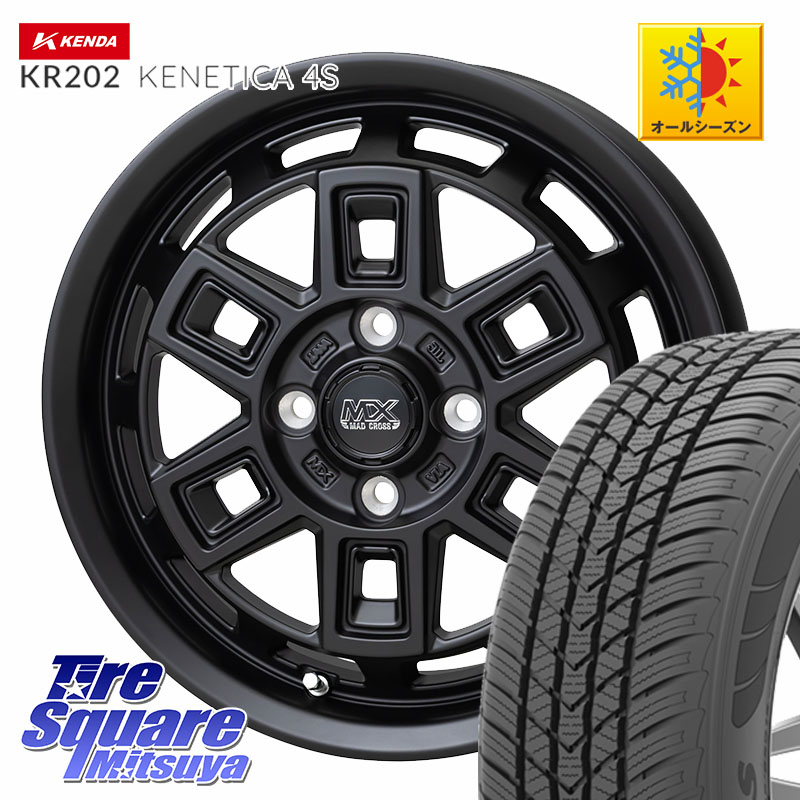 KENDA ケンダ KENETICA 4S KR202 オールシーズンタイヤ 165/65R14 HotStuff MAD CROSS AEVER マッドクロス アイヴァー ホイール 14インチ 14 X 5.0J +35 4穴 100 M900系タンク・ルーミー 700系パッソ ダイハツ トールM900S・M910S スバル ジャスティM900F・M910F