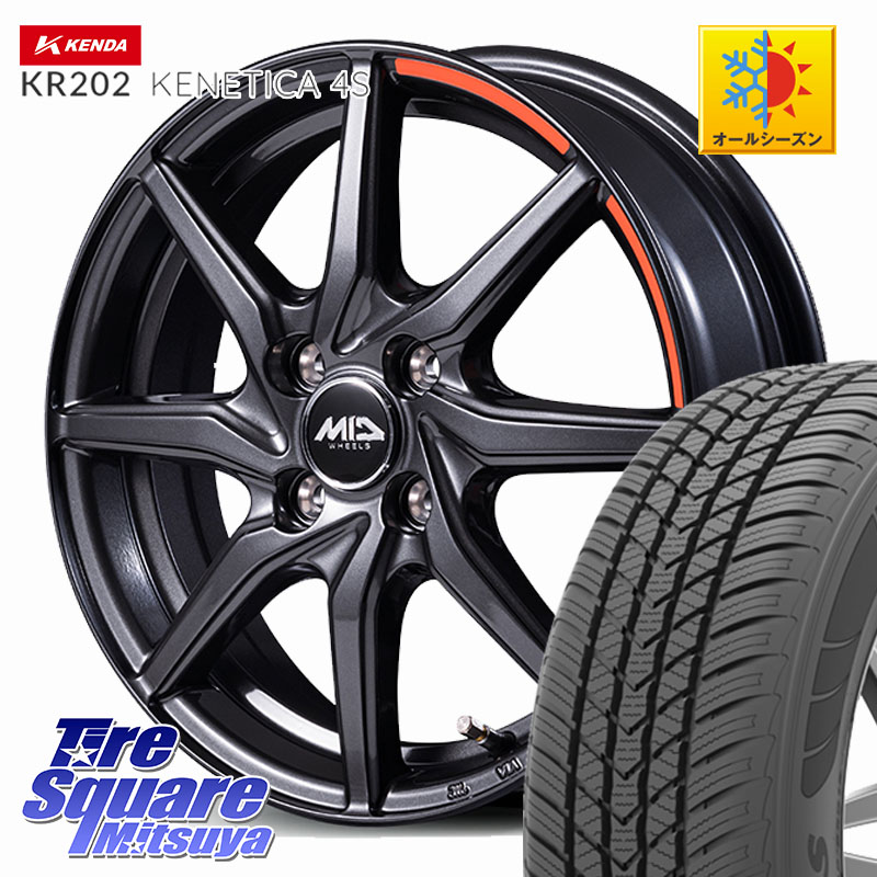 KENDA ケンダ KENETICA 4S KR202 オールシーズンタイヤ 165/65R14 MANARAY MID RX810 ACTIVE BLACK ホイール 14インチ 14 X 4.5J +45 4穴 100 デリカミニ4WD キャスト[アクティバ] ハスラー ピクシスジョイ[Cグレード] ハイゼット アゲトラCustom車用※軽自動車専用ホイ