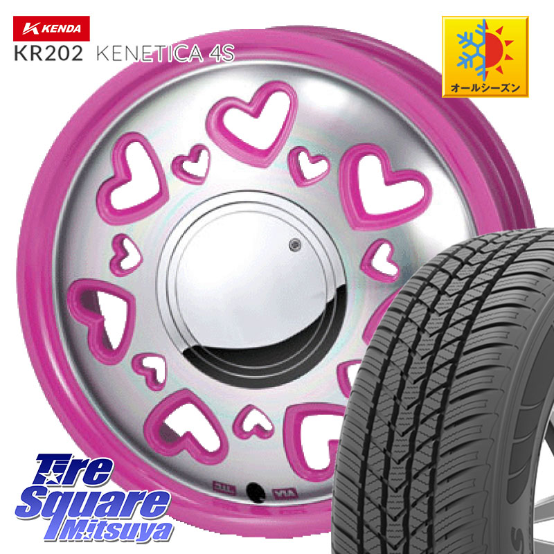 KENDA ケンダ KENETICA 4S KR202 オールシーズンタイヤ 155/65R14MONZA K Quty キューティー ホイール 14インチ 14X4.5J 43 4穴 100 N-BOX タント スペーシア サクラ ハイゼットアゲトラCustom車用※軽自動車専用ホイール※ ルークス ROOX 日産 デイズ デイズルークス｜タイヤスクエアミツヤ
