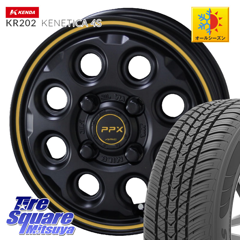 KENDA ケンダ KENETICA 4S KR202 オールシーズンタイヤ 155/65R14 KYOHO PPX MIL:8 ホイール 4本 14インチ 14 X 4.5J +45 4穴 100 N-BOX デリカミニ2WD タント スペーシア サクラ ハイゼット アゲトラCustom車用※軽自動車専用ホイール※