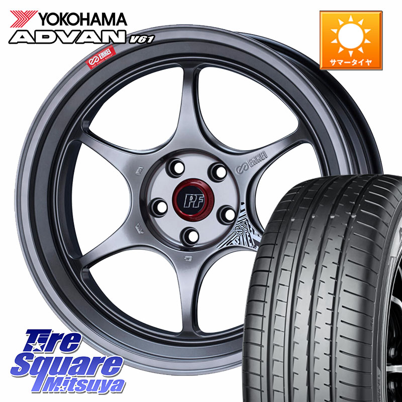 ENKEI エンケイ PerformanceLine PF06 シルバー ホイール 18インチ 18 X 8.0J +45 5穴 100 YOKOHAMA R8643 ADVAN V61 ヨコハマ 225/55R18