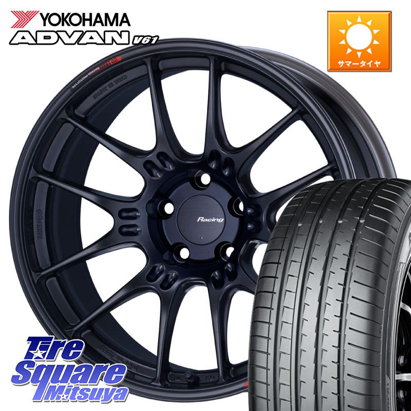 ENKEI エンケイ RACING GTC02 BK ホイール 18インチ 18 X 8.0J +35 5穴 114.3 YOKOHAMA R8643 ADVAN V61 ヨコハマ 225/55R18