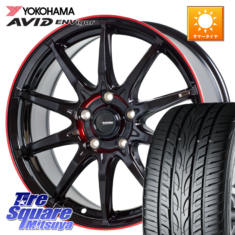 HotStuff 軽量設計 G.SPEED P-05R P05R RED ホイール 18インチ 18 X 7.0J +48 5穴 114.3 YOKOHAMA R7340 AVID ENVigor S321 ヨコハマ 235/50R18 50系エスティマ
