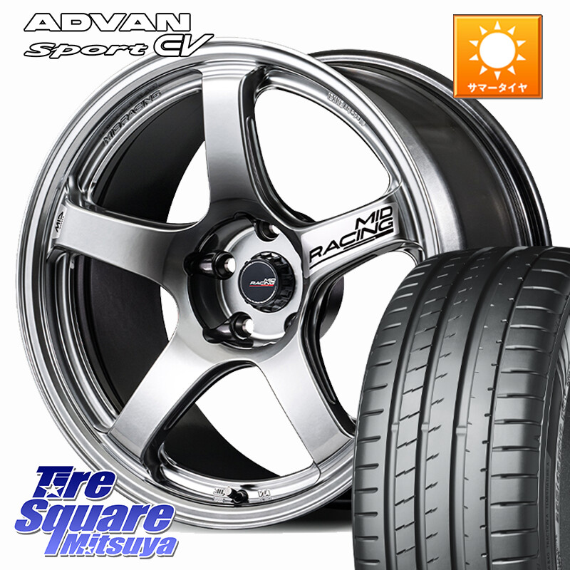 YOKOHAMA R8836 ADVAN Sport EV V108 ヨコハマ 235/45R18MANARAY MID RACING R50 EVO ホイール 18インチ 18X8.5J(M14B) 38 5穴 114.3 レクサスIS30系後期｜タイヤスクエアミツヤ