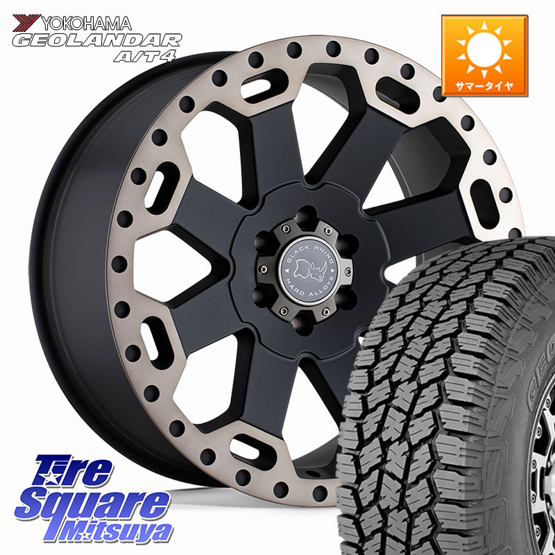 YOKOHAMA s0369 GEOLANDAR G018 A/T4 ヨコハマ 285/60R18BLACK RHINO WARLORD ウォーロード ホイール 18インチ ブラックライノ 18X8.0J 35 6穴 139.7 H3|タイヤスクエアミツヤ