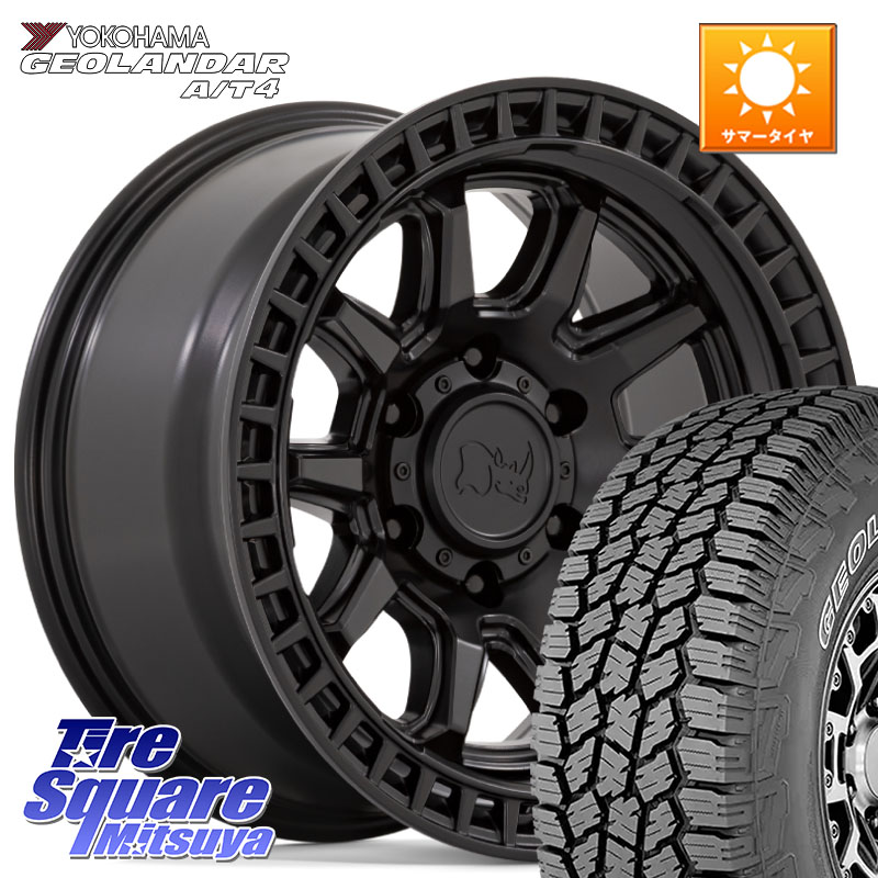 YOKOHAMA r9984 GEOLANDAR G018 A/T4 アウトラインホワイトレター ヨコハマ 265/70R17BLACK RHINO CALICO カリコ ホイール 17インチ ブラックライノ 17X8.5J 0 6穴 139.7 トライトン ランドクルーザー プラド カスタムサイズ|タイヤスクエアミツヤ