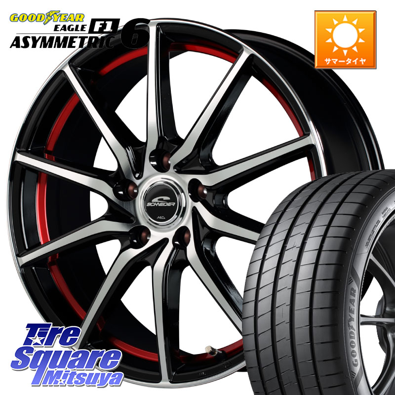 MANARAY MID SCHNEIDER RX810 レッド ホイール 17インチ 17 X 7.0J +48 5穴 114.3 グッドイヤー EAGLE F1 ASYMMETRIC 6 サマータイヤ 225/50R17 WRX S4(VBH)