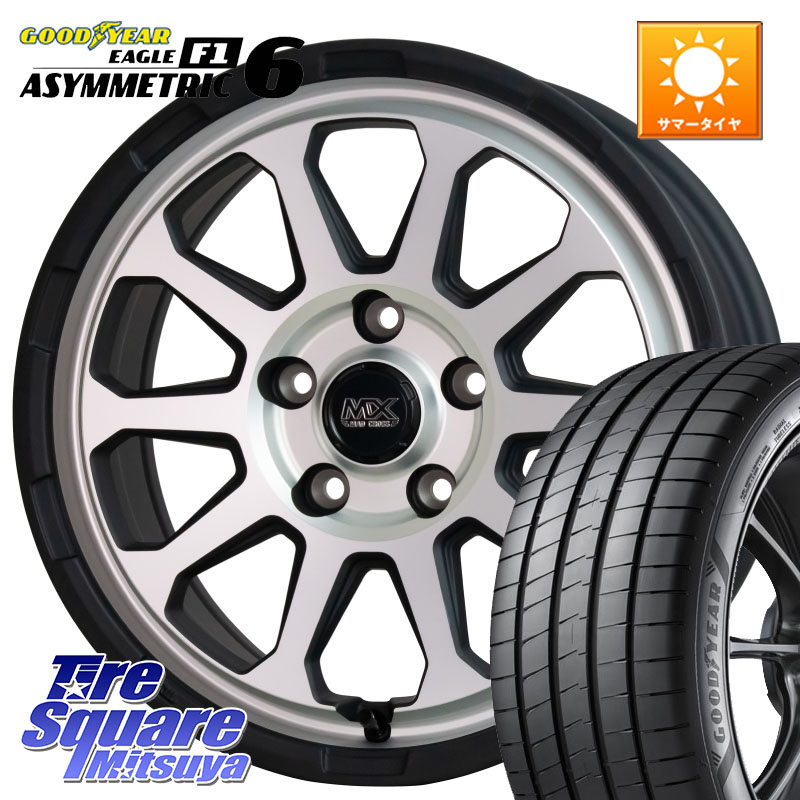 グッドイヤー EAGLE F1 ASYMMETRIC 6 サマータイヤ 215/45R17HotStuff マッドクロス レンジャー シルバー ホイール 17インチ 17X7.0J 38 5穴 114.3 リーフ LEAF 日産 ブレイド オーリス カローラルミオン|タイヤスクエアミツヤ