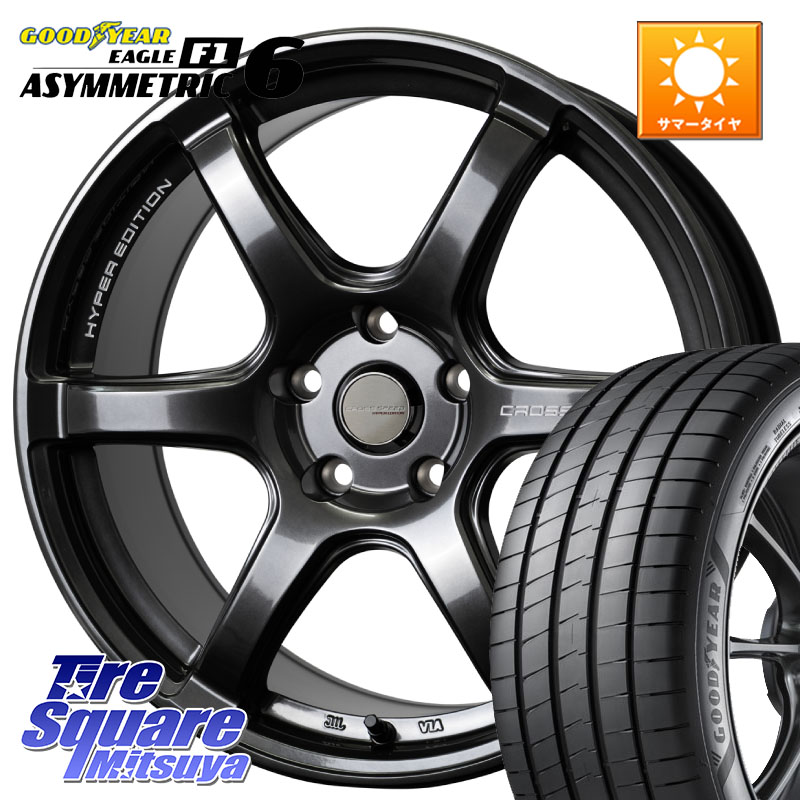 HotStuff クロススピード RS6 軽量ホイール 18インチ 18 X 7.5J +48 5穴 100 グッドイヤー EAGLE F1 ASYMMETRIC 6 サマータイヤ 225/45R18