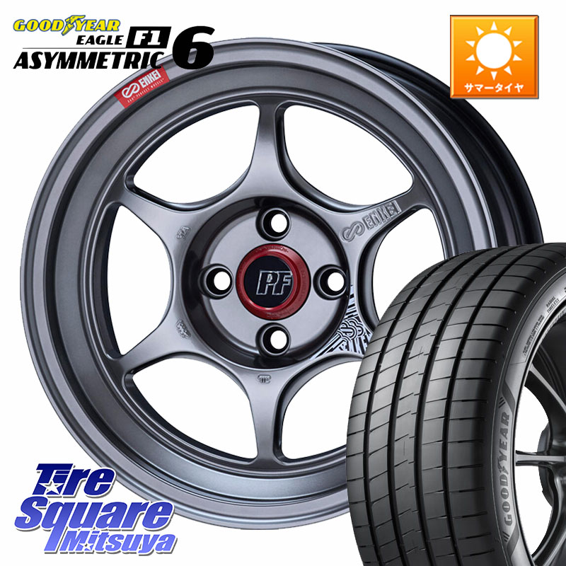 ENKEI エンケイ PerformanceLine PF06 シルバー ホイール 17インチ 17 X 7.0J(ND5RC Brembo) +38 4穴 100 グッドイヤー EAGLE F1 ASYMMETRIC 6 サマータイヤ 205/45R17 ロードスター オプションブレンボキャリパー対応(チューナーサイズ)