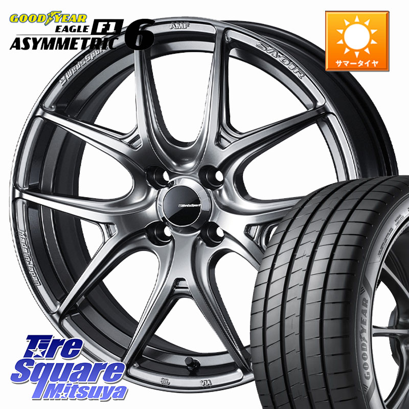 グッドイヤー EAGLE F1 ASYMMETRIC 6 サマータイヤ 215/45R17WEDS WedsSport SA-01R SA01R ウェッズ スポーツ ホイール 17インチ 17X6.5J 42 4穴 100 アクア|タイヤスクエアミツヤ