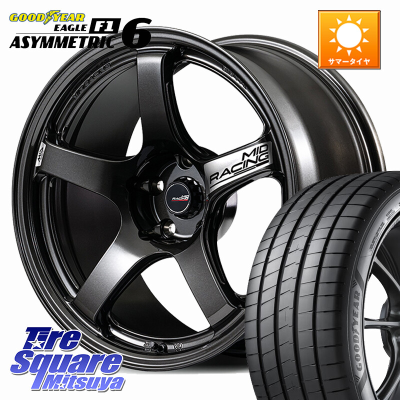 グッドイヤー EAGLE F1 ASYMMETRIC 6 サマータイヤ 235/45R18MANARAY MID RACING R50 EVO ホイール 18インチ 18X8.5J 38 5穴 114.3｜タイヤスクエアミツヤ