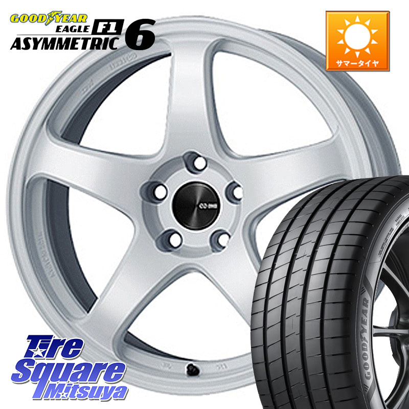 グッドイヤー EAGLE F1 ASYMMETRIC 6 サマータイヤ 205/50R17ENKEI エンケイ PerformanceLine PF05 WH 17インチ 17X7.0J 45 4穴 100 E13オーラ|タイヤスクエアミツヤ