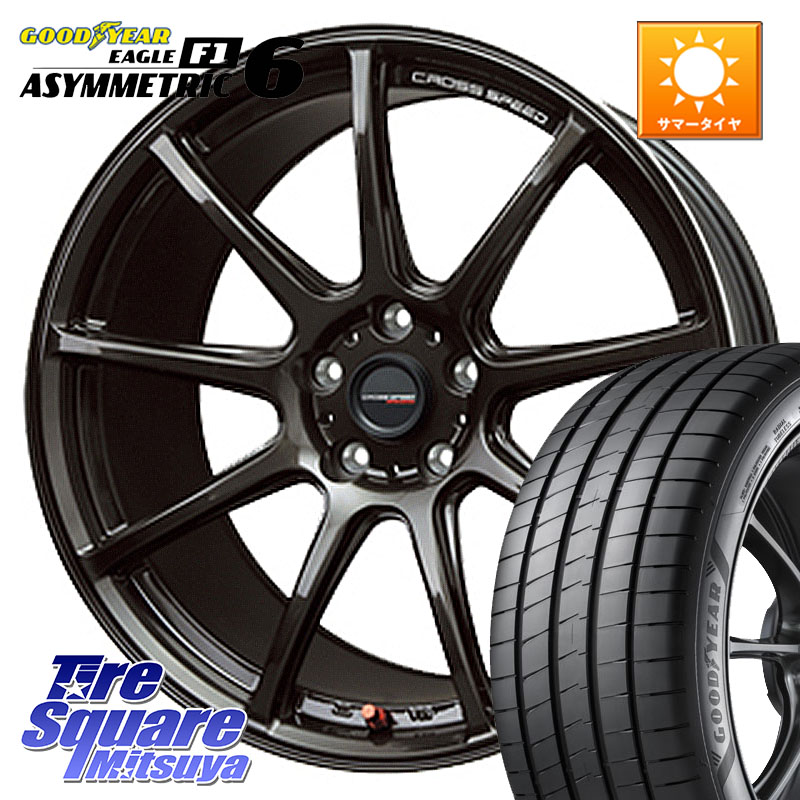 HotStuff クロススピード RS9 RS-9 軽量 ホイール 18インチ 18 X 7.5J +38 5穴 114.3 グッドイヤー EAGLE F1 ASYMMETRIC 6 サマータイヤ 225/45R18 リーフ
