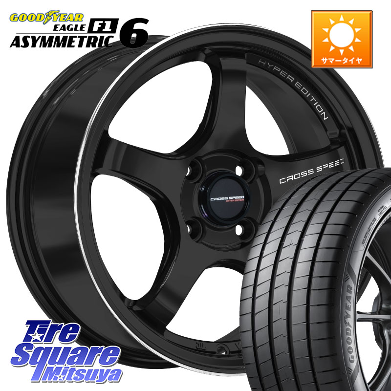 グッドイヤー EAGLE F1 ASYMMETRIC 6 サマータイヤ 205/45R17HotStuff クロススピード CR5 CR-5 軽量 BK ホイール 17インチ 17X7.5J 38 4穴 100 MAZDA2 ロードスター(ローダウン等) ヤリス カスタム前提|タイヤスクエアミツヤ