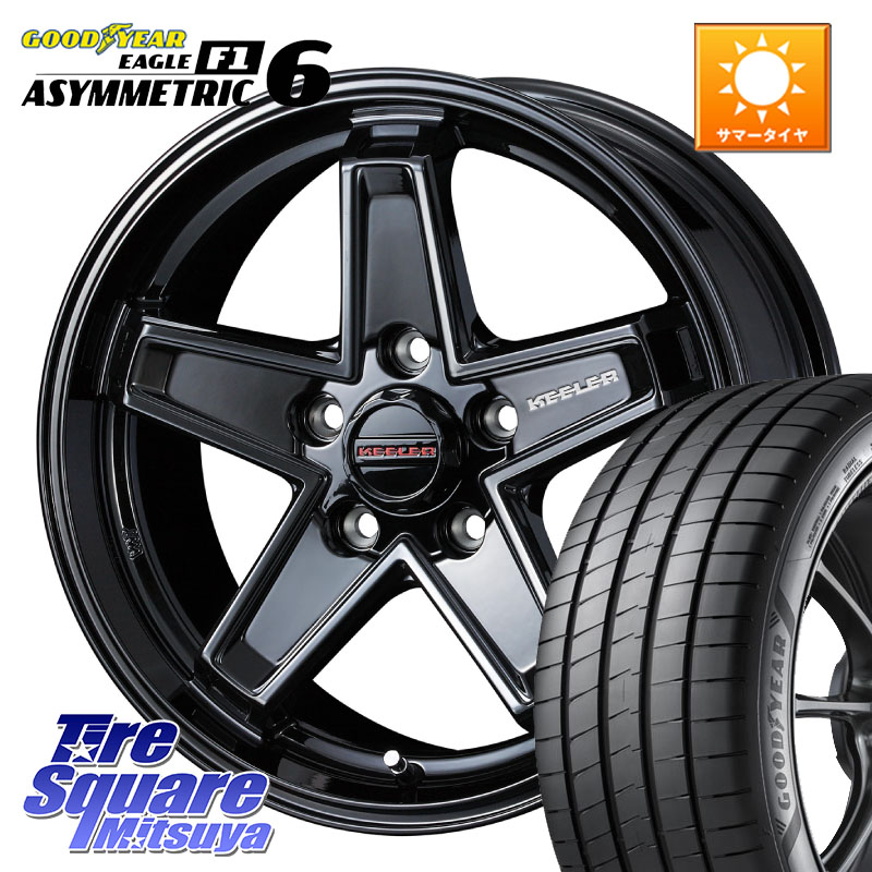 WEDS KEELER TACTICS ブラック ホイール 4本 17インチ キーラー タクティクス 17 X 7.0J +38 5穴 114.3 グッドイヤー EAGLE F1 ASYMMETRIC 6 サマータイヤ 205/50R17 GRヤリスRSノーマルキャリパー