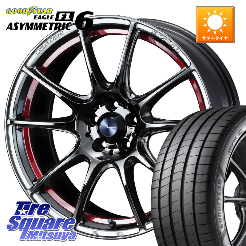 WEDS SA-25R RED ウェッズ スポーツ ホイール 18インチ 18 X 7.5J +45 5穴 114.3 グッドイヤー EAGLE F1 ASYMMETRIC 6 サマータイヤ 225/40R18 プリウスアルファ GRヤリスRSノーマルキャリパー フロンクス