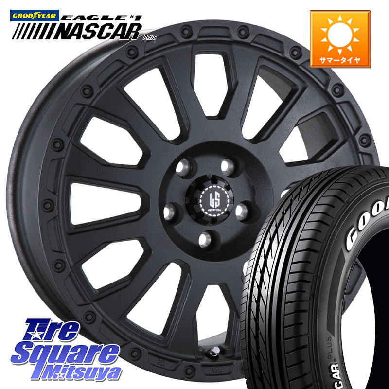 阿部商会 LA STRADA AVENTURA アヴェンチュラ BK 16インチ 16 X 7.0J +42 5穴 114.3 グッドイヤー EAGLE #1 NASCAR PLUS ナスカー プラス ホワイトレター サマータイヤ 109/107 215/65R16 109*107