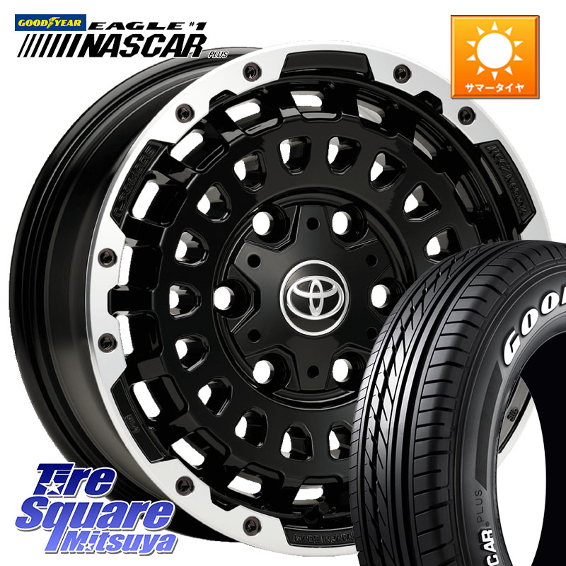 LX-MODE LX CP(センターキャップ別売り)キャンピング仕様 高負荷対応 ホイール 15インチ 15 X 6.0J +30 6穴 139.7 グッドイヤー EAGLE #1 NASCAR PLUS ナスカー プラス ホワイトレター サマータイヤ 195/80R15 107*105 200系ハイエース