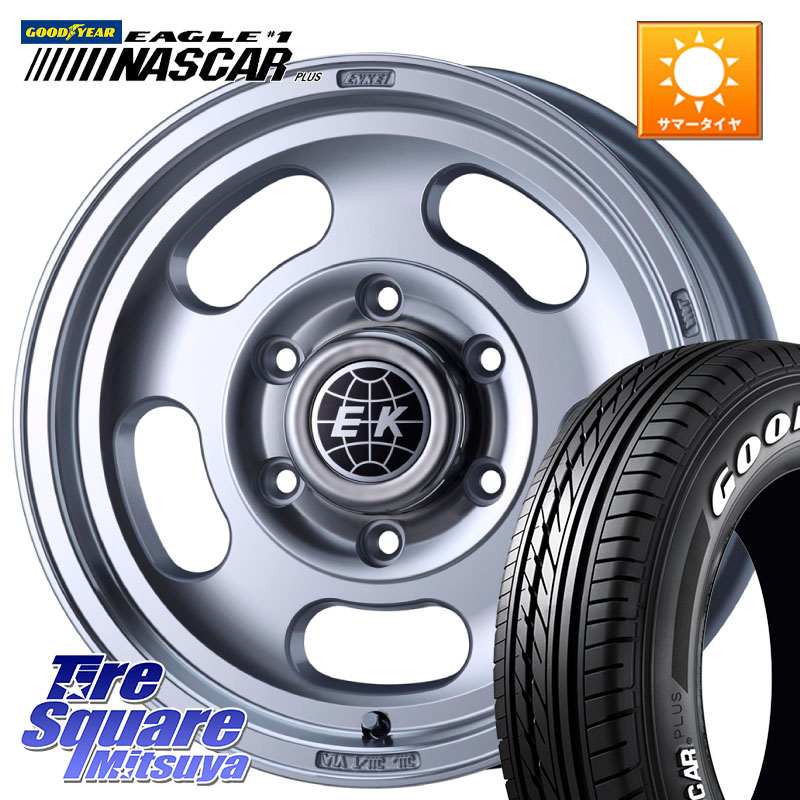 ENKEI Neo Classic ENKEI Dish2 ホイール 15インチ 15 X 6.0J +30 6穴 139.7 グッドイヤー EAGLE #1 NASCAR PLUS ナスカー プラス ホワイトレター サマータイヤ 195/80R15 107*105 200系ハイエース