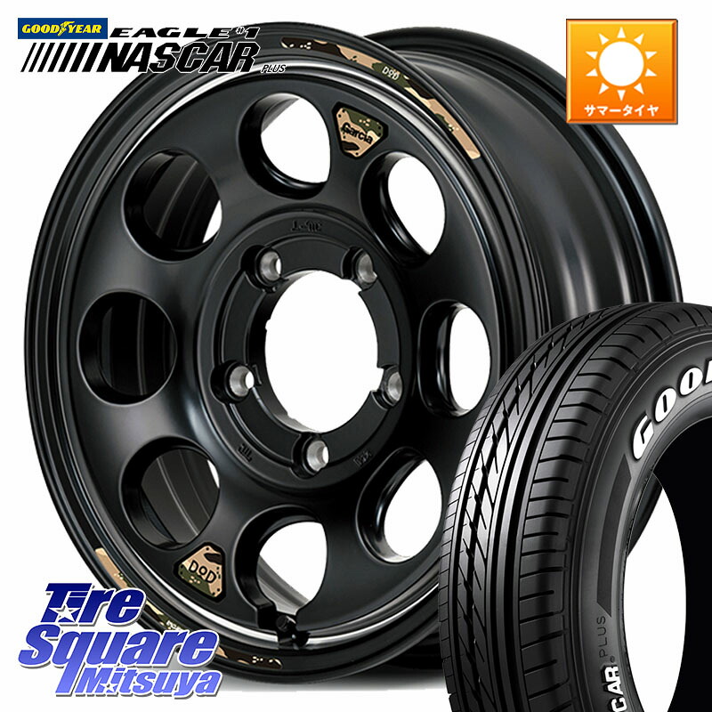 MANARAY MID x DOD ウシャリン ※インセット-5 ホイール 16インチ 16 X 6.0J +0 5穴 139.7 グッドイヤー EAGLE #1 NASCAR PLUS ナスカー プラス ホワイトレター サマータイヤ 109/107 215/65R16 109*107 ジムニー専用(要オーバーフェンダー等) ジムニ－シエラ・ノマド(