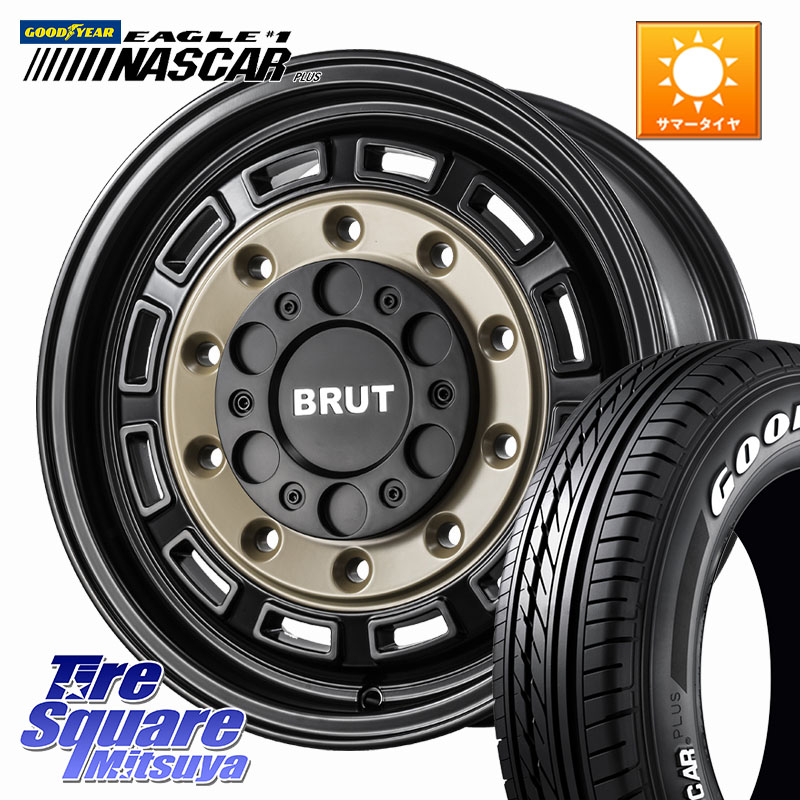 BRUT ブルート BR-70 BR70 ホイール 16インチ 16 X 6.5J +38 6穴 139.7 グッドイヤー EAGLE #1 NASCAR PLUS ナスカー プラス ホワイトレター サマータイヤ 109/107 215/65R16 109*107 200系ハイエース