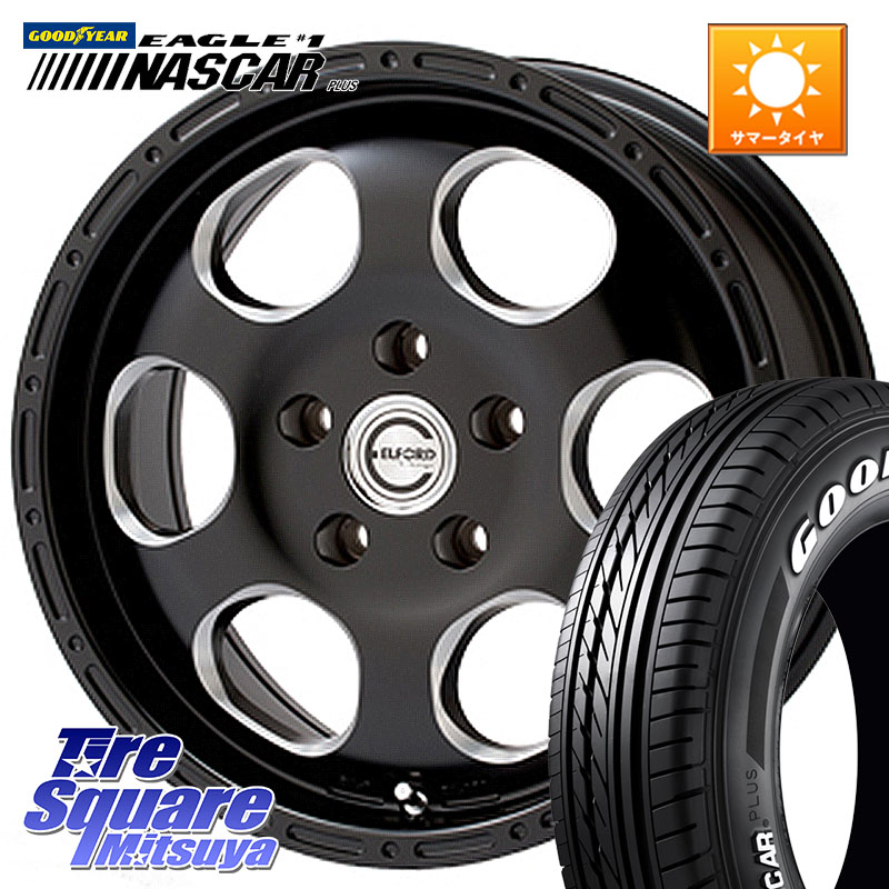 MEIWA Blood Stock One Piece ホイール 16インチ 16 X 7.0J +35 5穴 114.3 グッドイヤー EAGLE #1 NASCAR PLUS ナスカー プラス ホワイトレター サマータイヤ 109/107 215/65R16 109*107