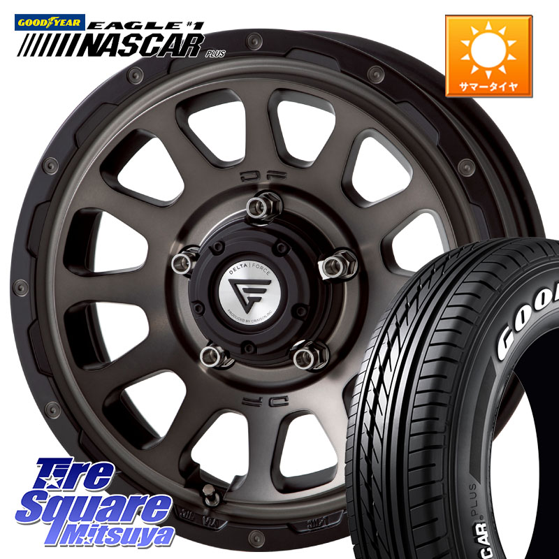 DELTA FORCE デルタフォース オーバル ジムニー専用 ホイール 16インチ 16 X 5.5J +20 5穴 139.7 グッドイヤー EAGLE #1 NASCAR PLUS ナスカー プラス ホワイトレター サマータイヤ 109/107 215/65R16 109*107 ジムニー専用(要オーバーフェンダー等)