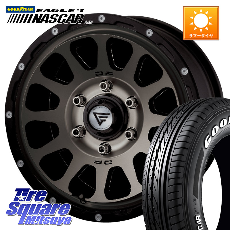 グッドイヤー EAGLE #1 NASCAR PLUS ナスカー プラス ホワイトレター サマータイヤ 109/107 215/65R16 109*107DELTA FORCE デルタフォース オーバル ハイエース専用 ホイール 16インチ 16X7.0J(HIACE) 38 6穴 139.7 200系ハイエース要オーバーフェンダー｜タイヤスクエアミツヤ