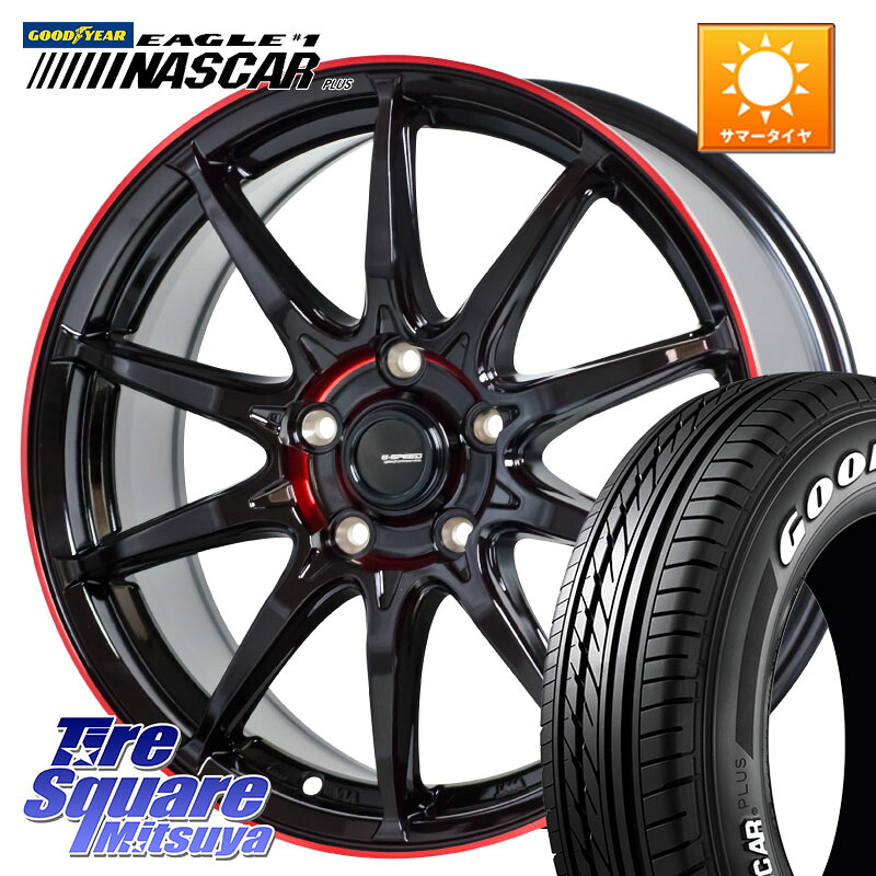 HotStuff 軽量設計 G.SPEED P-05R P05R RED ホイール 16インチ 16 X 6.5J +38 5穴 114.3 グッドイヤー EAGLE #1 NASCAR PLUS ナスカー プラス ホワイトレター サマータイヤ 109/107 215/65R16 109*107