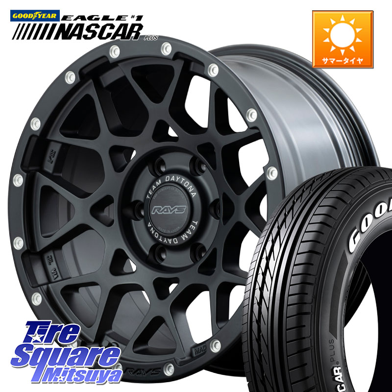 RAYS 【欠品次回6~7月】 M8 TEAM DAYTONA ホイール 16インチ 16 X 6.5J +38 6穴 139.7 グッドイヤー EAGLE #1 NASCAR PLUS ナスカー プラス ホワイトレター サマータイヤ 109/107 215/65R16 109*107 200系ハイエース