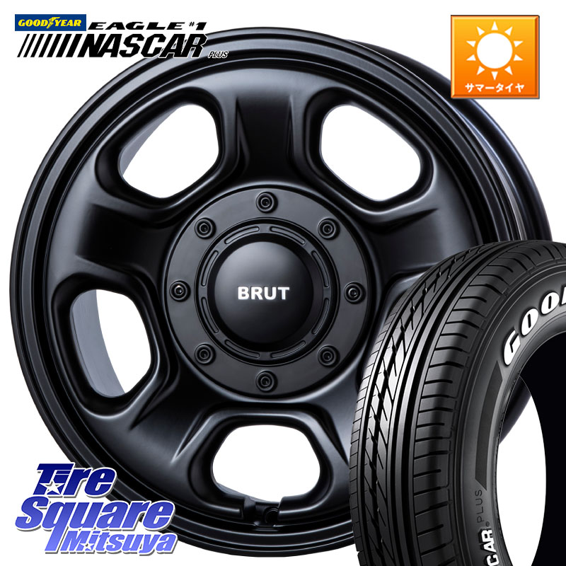 BRUT ブルート BR-33 BR33 ホイール 16インチ 16 X 6.5J +38 6穴 139.7 グッドイヤー EAGLE #1 NASCAR PLUS ナスカー プラス ホワイトレター サマータイヤ 109/107 215/65R16 109*107 200系ハイエース