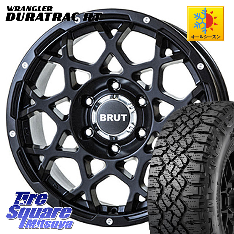 BRUT ブルート BR-55 BR55 ミルドサテンブラック ホイール 18インチ 18 X 8.0J +43 5穴 127 グッドイヤー WRANGLER DURATRAC RT サマータイヤ 285/60R18 クライスラー ジープ ラングラー JK系 クライスラー ジープ ラングラー JL系