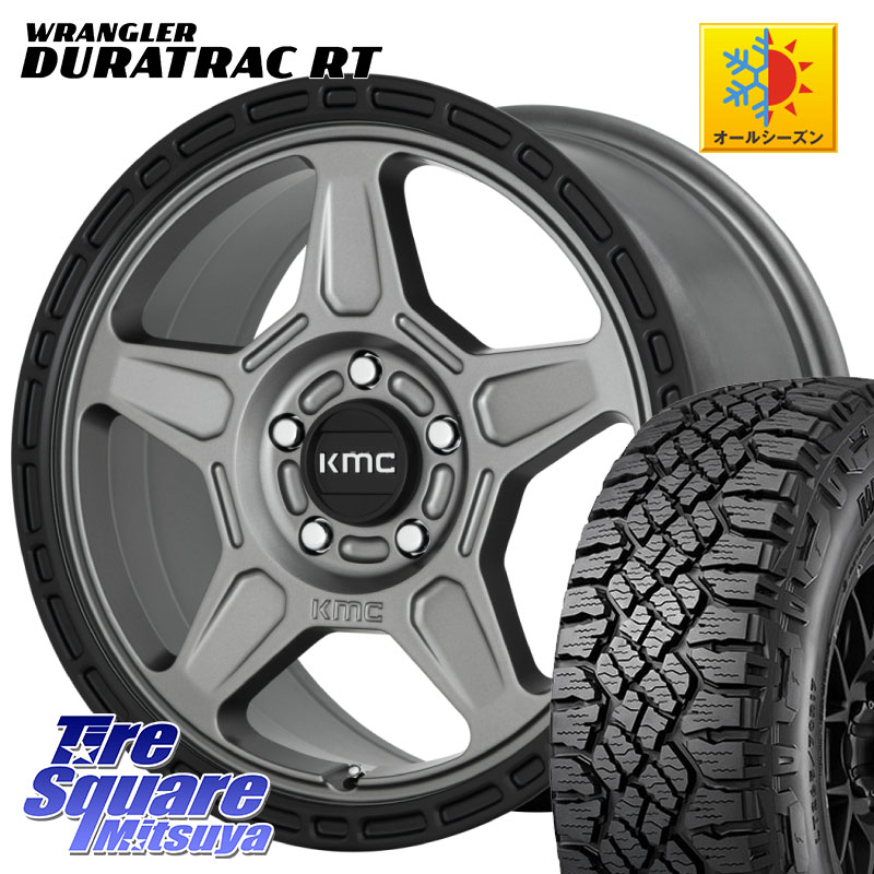 KMC KM721 ALPINE グレイ ホイール 17インチ 専用Nut別売 17 X 8.0J +38 5穴 127 グッドイヤー WRANGLER DURATRAC RT サマータイヤ 285/70R17 クライスラー ジープ ラングラー JK系 クライスラー ジープ ラングラー JL系