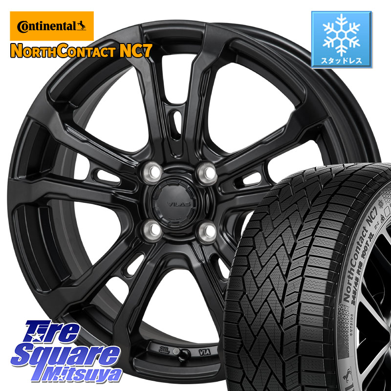 コンチネンタル NorthContact NC7 スタッドレス ミツヤ 正規品 195/60R16 MONZA HI-BLOCK VILAS 16インチ 16 X 6.0J +50 4穴 100 E13ノートクロスオーバー
