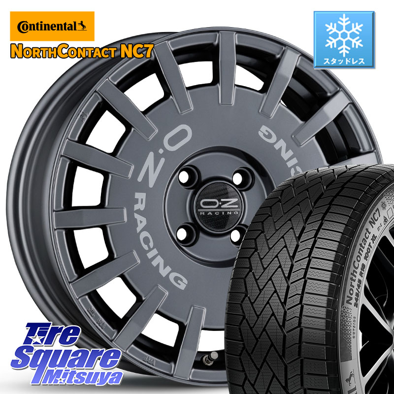 コンチネンタル NorthContact NC7 スタッドレス ミツヤ 正規品 195/60R16 OZ Rally Racing ラリーレーシング GRA 16インチ 16 X 6.5J +45 4穴 100 E13オーラ