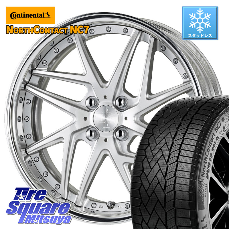 コンチネンタル NorthContact NC7 スタッドレス ミツヤ 正規品 195/60R16 WORK RIZALTADO MESH2 A Disk 16インチ 2ピース 16 X 6.5J +45 4穴 100 E13オーラ