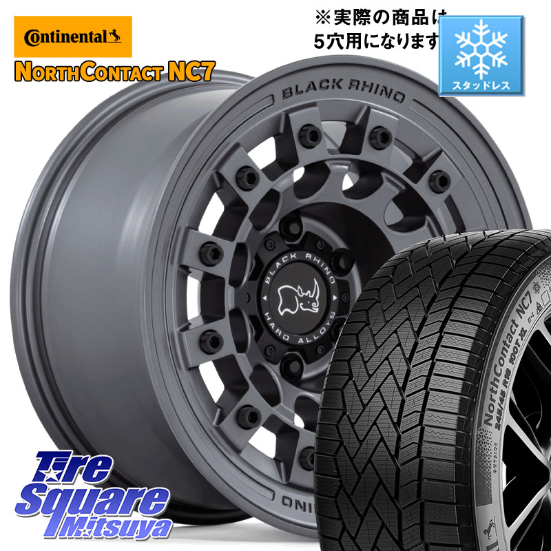 コンチネンタル NorthContact NC7 スタッドレス ミツヤ 正規品 215/60R17 BLACK RHINO FUJI フジ マッドガンメタ ホイール 17インチ ブラックライノ 17 X 8.0J +38 5穴 114.3 20系アルファード