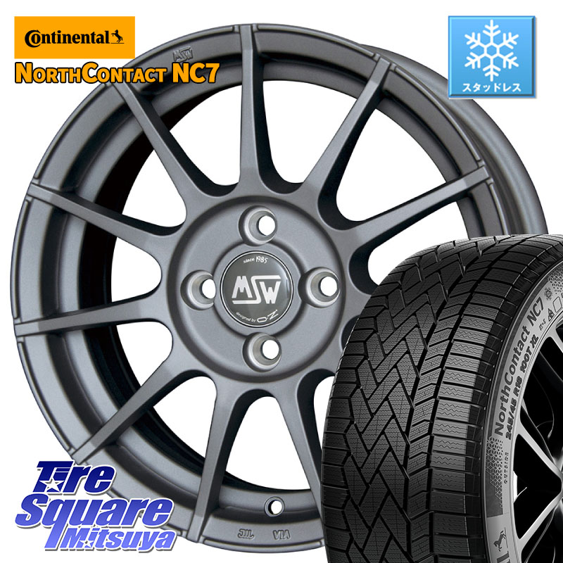 コンチネンタル NorthContact NC7 スタッドレス ミツヤ 正規品 225/45R17 MSW by OZ MSW85-2 ガンメタ ホイール 17インチ 17 X 7.0J(CITROEN C4 B5) +28 4穴 108 シトロエン C4 B7系