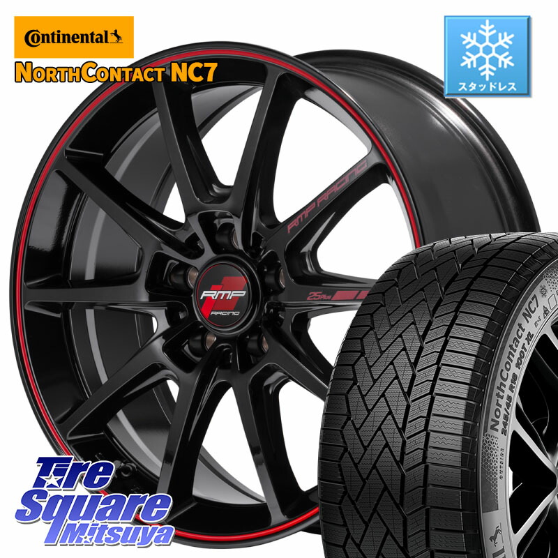 コンチネンタル NorthContact NC7 スタッドレス ミツヤ 正規品 225/55R17 MANARAY MID RMP RACING R25Plus ホイール 17インチ レーシング 17 X 7.0J +48 5穴 114.3 RV系ヴェゼル MAZDA6 BN・BL系レガシィ