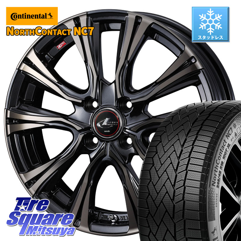 コンチネンタル NorthContact NC7 スタッドレス ミツヤ 正規品 195/60R16WEDS 41225 LEONIS VR ウェッズ レオニス ホイール 16インチ 16X6.0J 42 4穴 100 E13オーラ ブルーバードシルフィ 日産|タイヤスクエアミツヤ